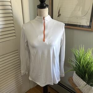The Tailored Sportsman Top Womens Large White 1/4 Zip Pullover Equestrian Riding